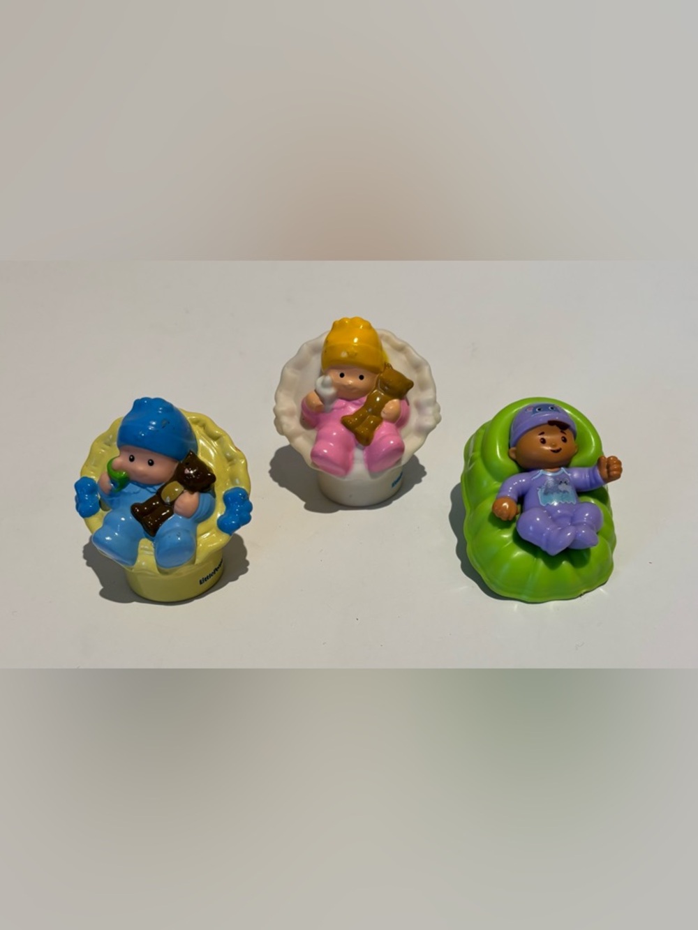 Little People Big Helpers Family Babies Boy & Girl W/ Teddy Bear Lot of 3